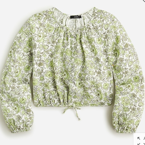 NWT J. Crew Long Sleeve Linen Cropped Top and Linen Skirt Set - Picture 4 of 8